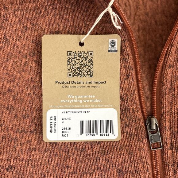 Patagonia Better Sweater Womens 1/4 Zip Fleece Pullover Medium NEW NWT - Picture 6 of 9
